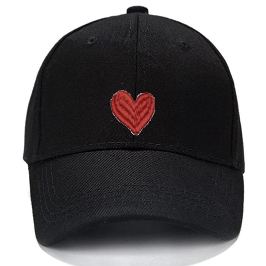 RED Heart Women Unisex Baseball Cap Classic Low Profile Adjustable Strapback Baseball Cap Dad-Hat