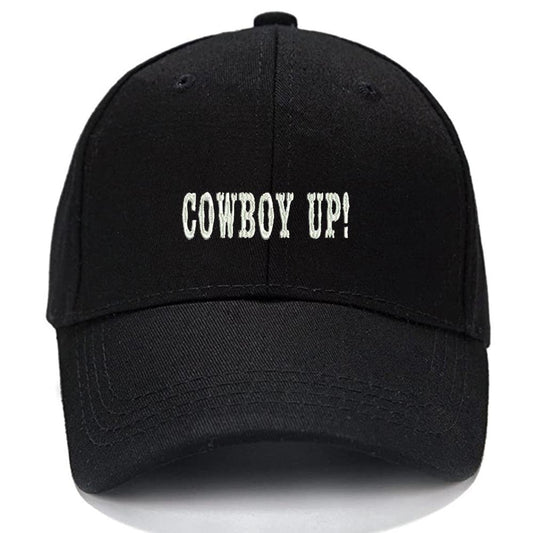 Cowboy Up Men Women Unisex Baseball Cap Classic Low Profile Adjustable Strapback Baseball Cap Dad-Hat