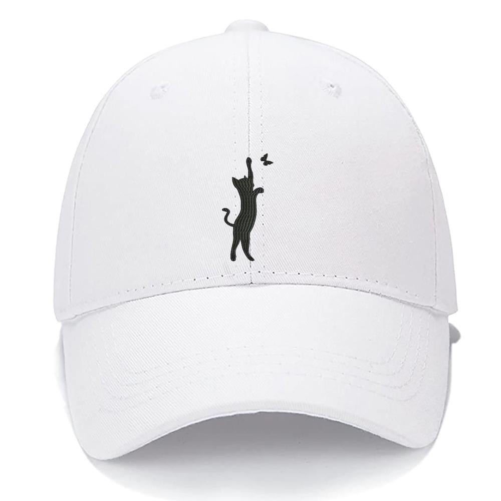 Cat and Butterfly Men Women Unisex Baseball Cap Classic Low Profile Adjustable Strapback Baseball Cap Dad-Hat