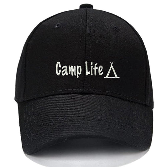 CAMP LIFE CAMPING Funny Men Women Unisex Baseball Cap Classic Low Profile Adjustable Strapback Baseball Cap Dad-Hat