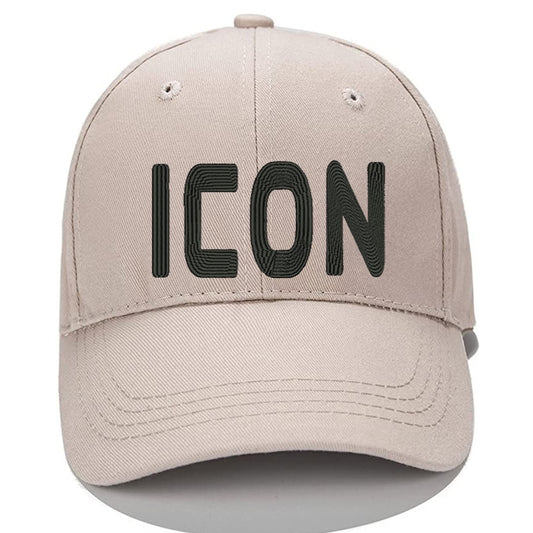 ICON letter Men Women Unisex Baseball Cap Classic Low Profile Adjustable Strapback Baseball Cap Dad-Hat