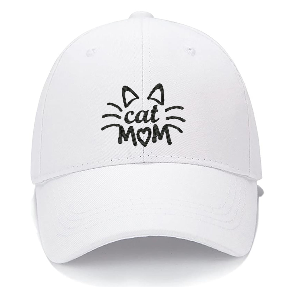 Cat Mom Heart Pet Parent Animal Feline Kitten Love Paw Claws Men Women Unisex Baseball Cap Classic Low Profile Adjustable Strapback Baseball Cap Dad-Hat