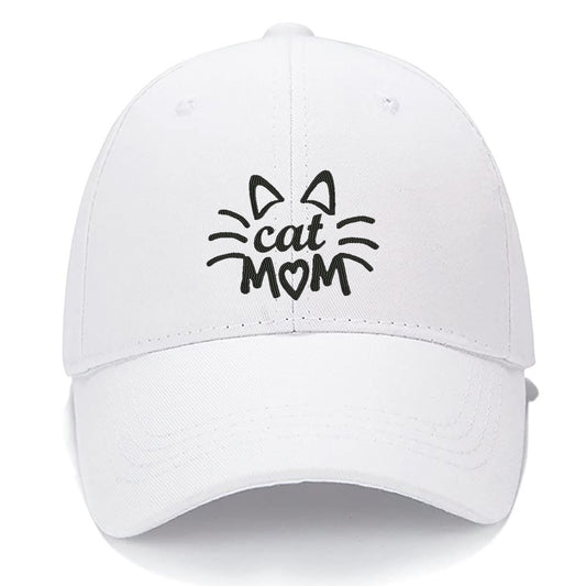 Cat Mom Heart Pet Parent Animal Feline Kitten Love Paw Claws Men Women Unisex Baseball Cap Classic Low Profile Adjustable Strapback Baseball Cap Dad-Hat