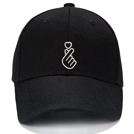 Korean Finger Heart Men Women Unisex Baseball Cap Classic Low Profile Adjustable Strapback Baseball Cap Dad-Hat