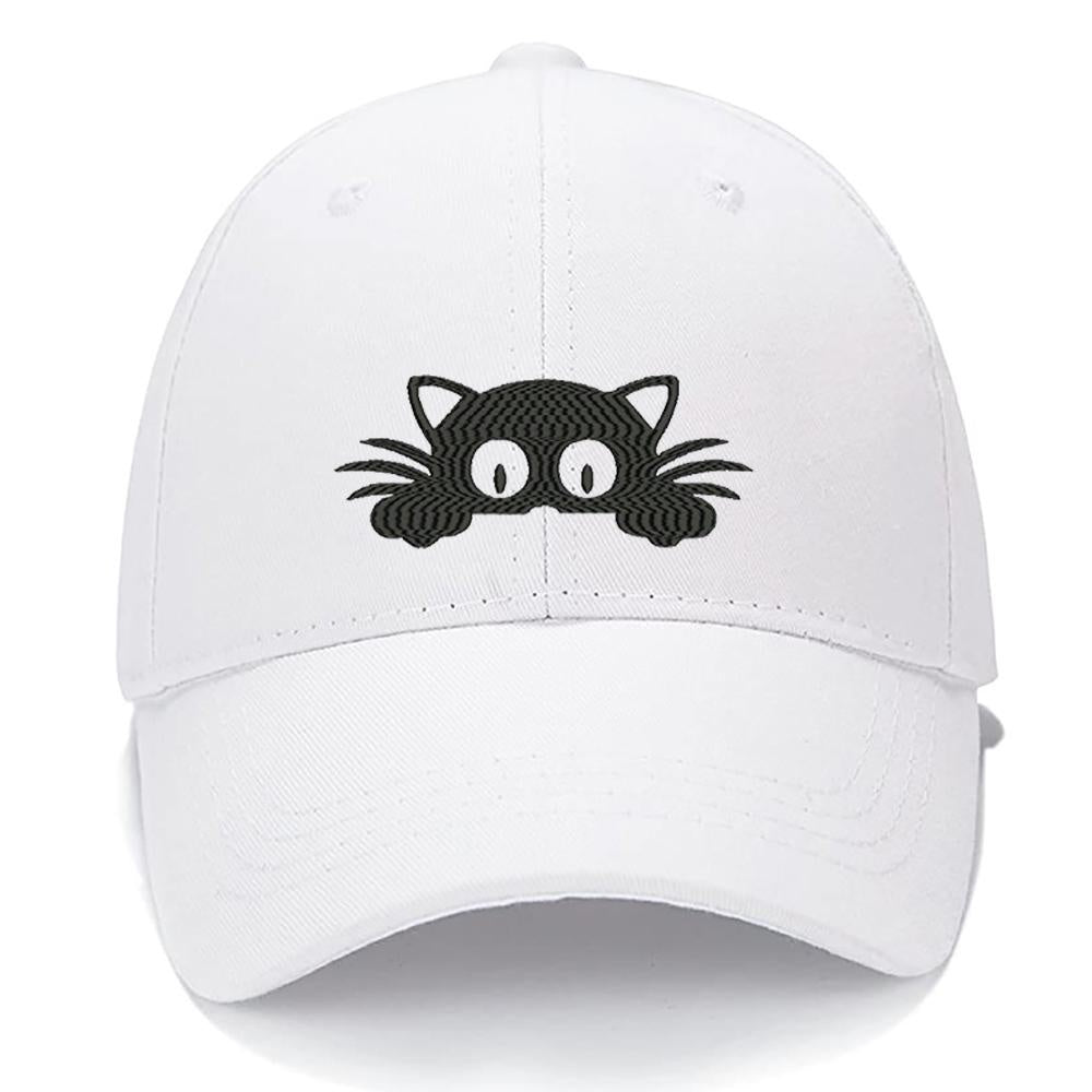 Peeking Cat Men Women Unisex Baseball Cap Classic Low Profile Adjustable Strapback Baseball Cap Dad-Hat