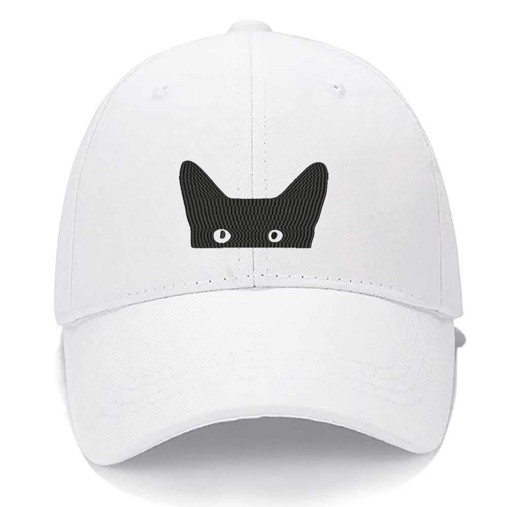 Cat Face Eyes Peeking Men Women Unisex Baseball Cap Classic Low Profile Adjustable Strapback Baseball Cap Dad-Hat