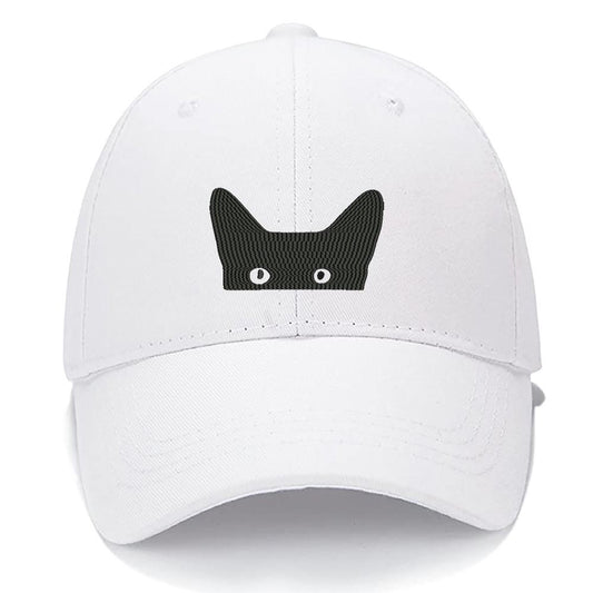 Cat Face Eyes Peeking Men Women Unisex Baseball Cap Classic Low Profile Adjustable Strapback Baseball Cap Dad-Hat