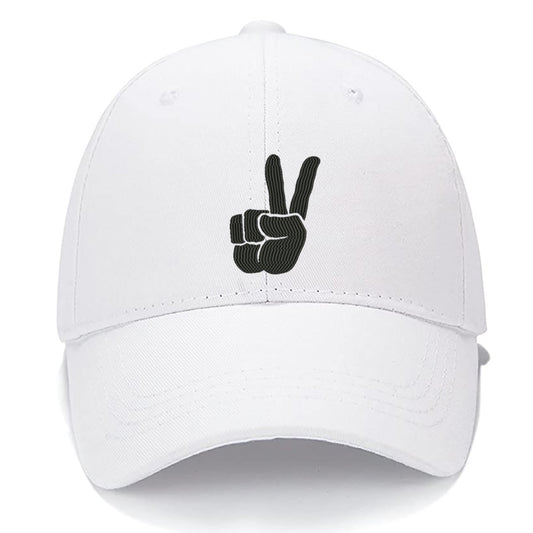 Peace Hand Symbol Two Fingers Men Women Unisex Baseball Cap Classic Low Profile Adjustable Strapback Baseball Cap Dad-Hat