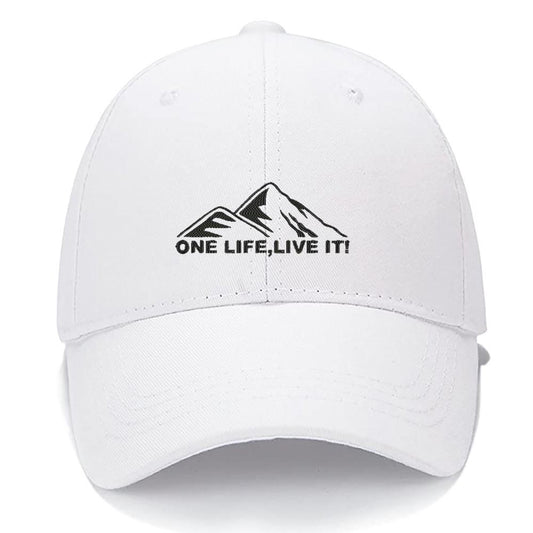 ONE LIFE LIVE IT Mountain Camping Hiking Men Women Unisex Baseball Cap Classic Low Profile Adjustable Strapback Baseball Cap Dad-Hat