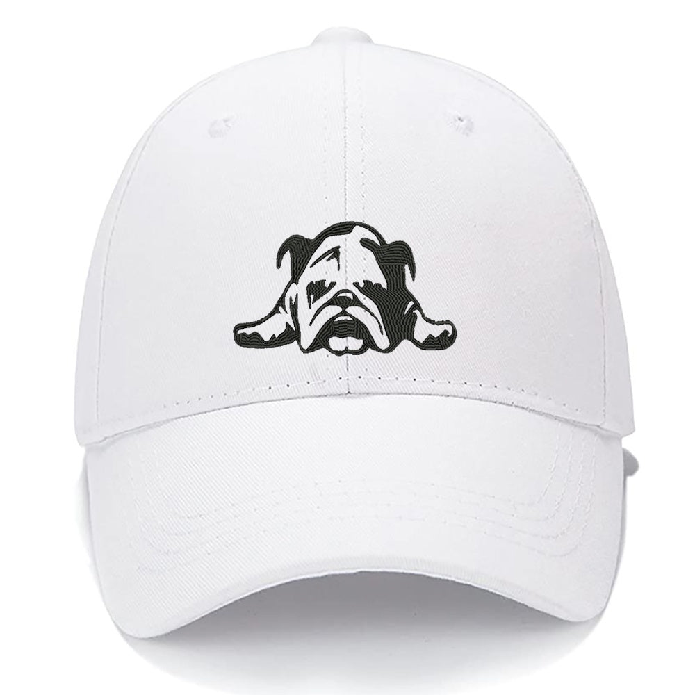 Bulldog Face Cute Cool Men Women Unisex Baseball Cap Classic Low Profile Adjustable Strapback Baseball Cap Dad-Hat