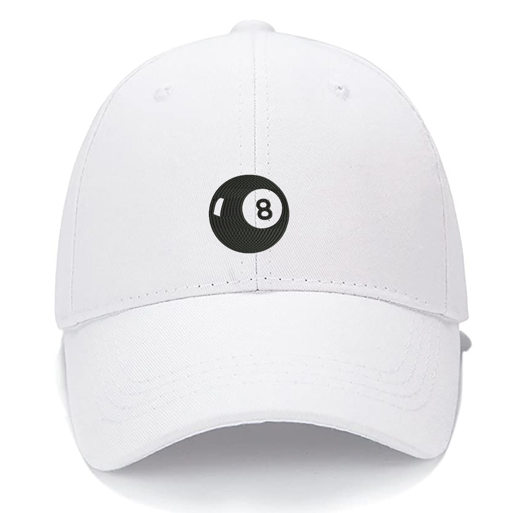 Black 8 Ball Pool Billiards Men Women Unisex Baseball Cap Classic Low Profile Adjustable Strapback Baseball Cap Dad-Hat