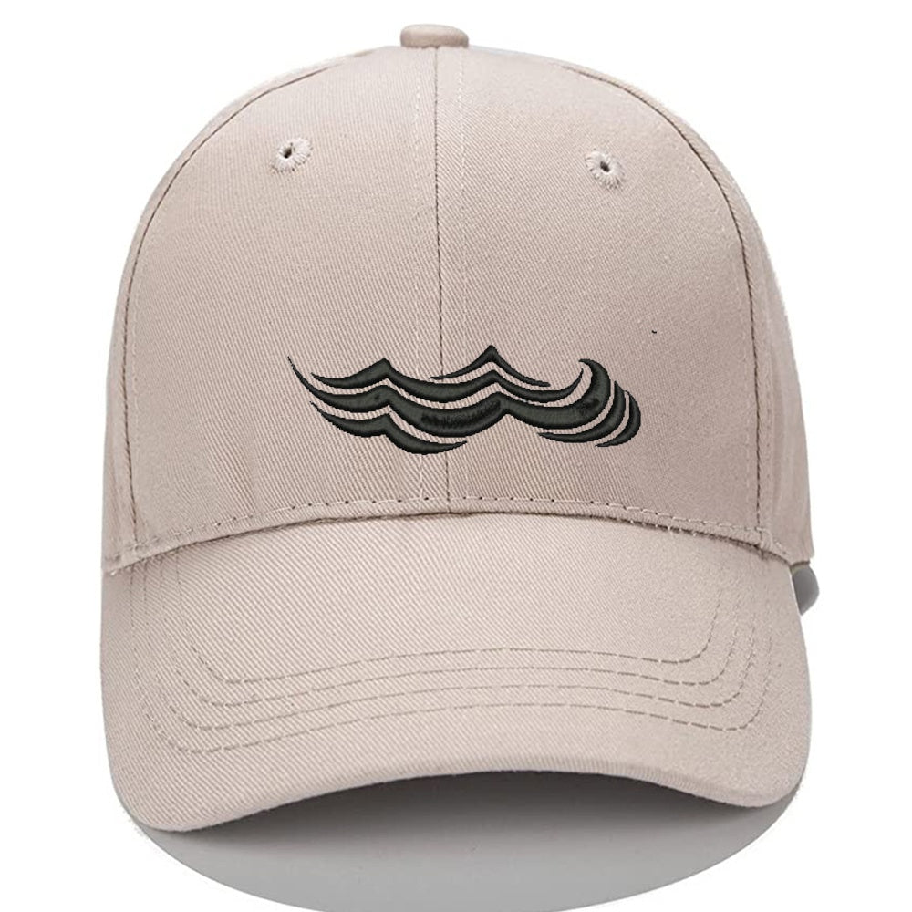 Sea Wave Men Women Unisex Baseball Cap Classic Low Profile Adjustable Strapback Baseball Cap Dad-Hat Khaki
