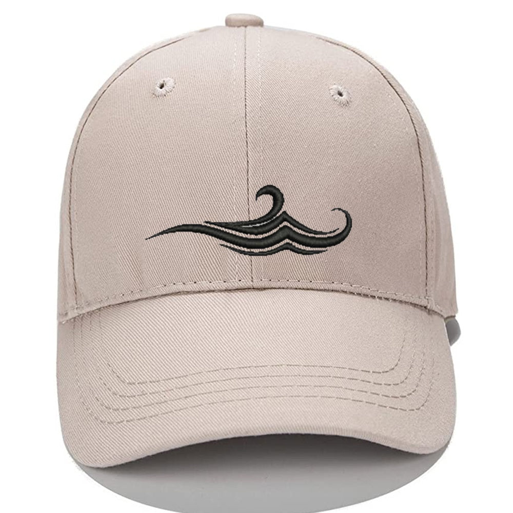 Sea Wave Men Women Unisex Baseball Cap Classic Low Profile Adjustable Strapback Baseball Cap Dad-Hat Khaki
