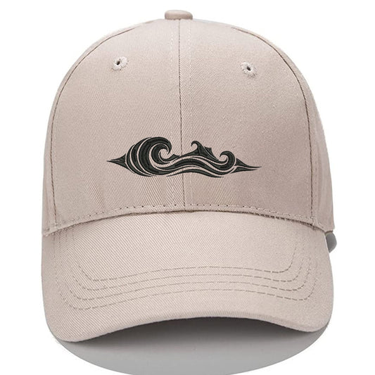 Sea Wave Men Women Unisex Baseball Cap Classic Low Profile Adjustable Strapback Baseball Cap Dad-Hat Khaki