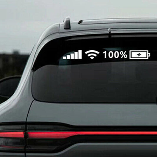 8" Car Vinyl  Stickers Car Sticker White Multi-color 100% Wifi Battery Level Signal Decals Decor For Car Decor Home