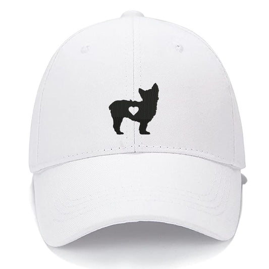 Yorkshire Terrier With Heart Dog Mom Dog Dad Men Women Unisex Baseball Cap Classic Low Profile Adjustable Strapback Baseball Cap Dad-Hat