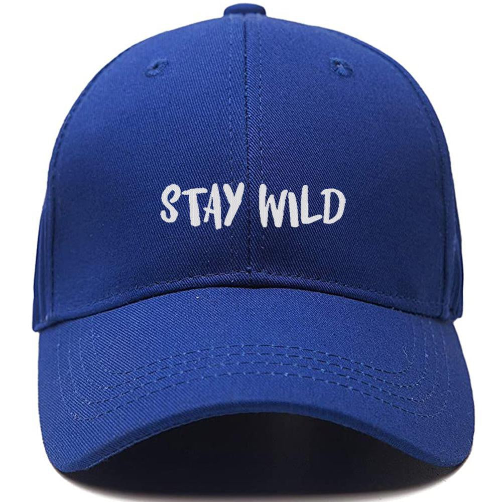 Stay Wild Outdoors Adventure Camping Hiking Men Women Unisex Baseball Cap Classic Low Profile Adjustable Strapback Baseball Cap Dad-Hat
