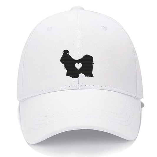 Shih Tzu With Heart Dog Mom Dog Dad Men Women Unisex Baseball Cap Classic Low Profile Adjustable Strapback Baseball Cap Dad-Hat