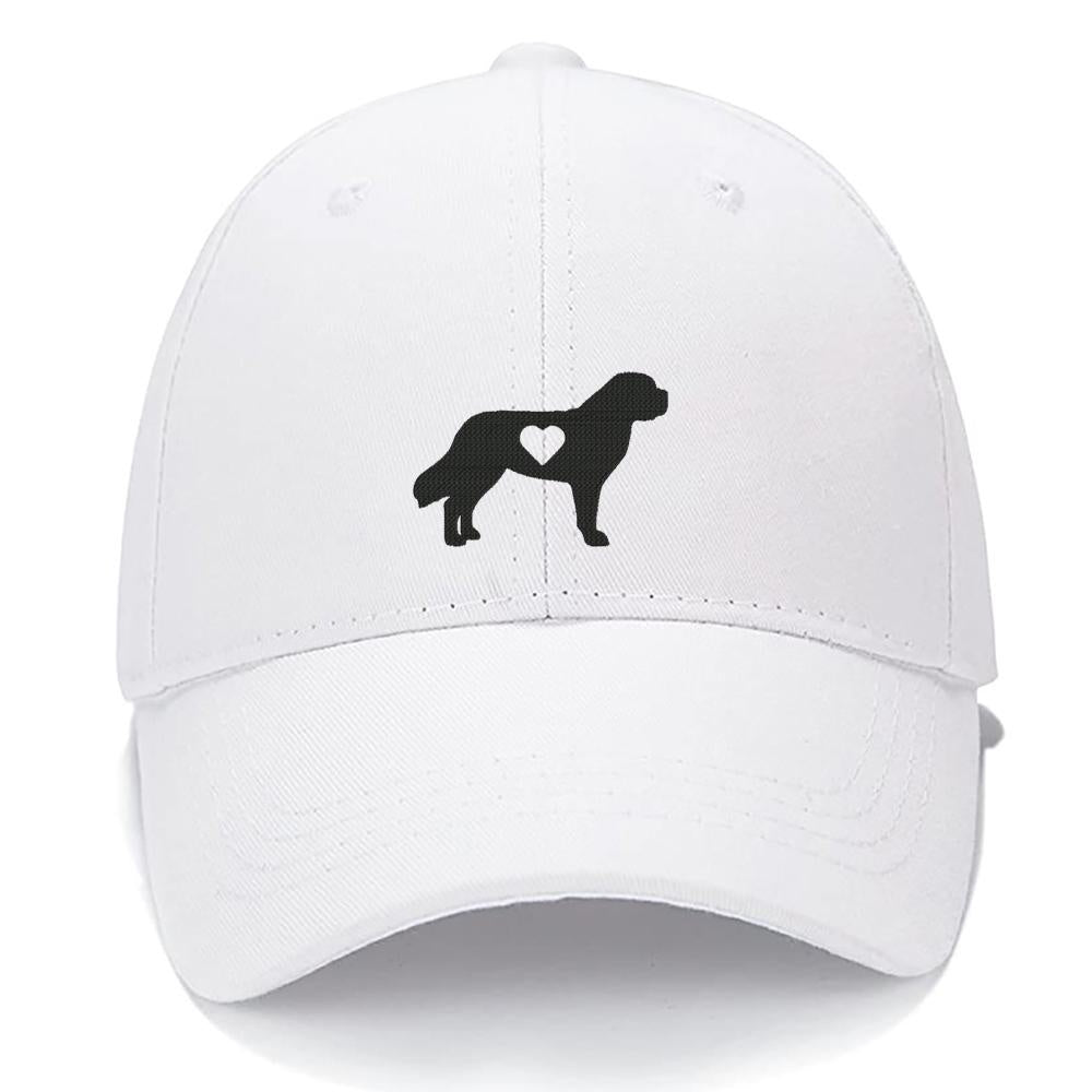Saint Bernard With Heart Dog Mom Dog Dad Men Women Unisex Baseball Cap Classic Low Profile Adjustable Strapback Baseball Cap Dad-Hat