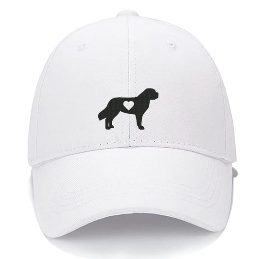 Saint Bernard With Heart Dog Mom Dog Dad Men Women Unisex Baseball Cap Classic Low Profile Adjustable Strapback Baseball Cap Dad-Hat