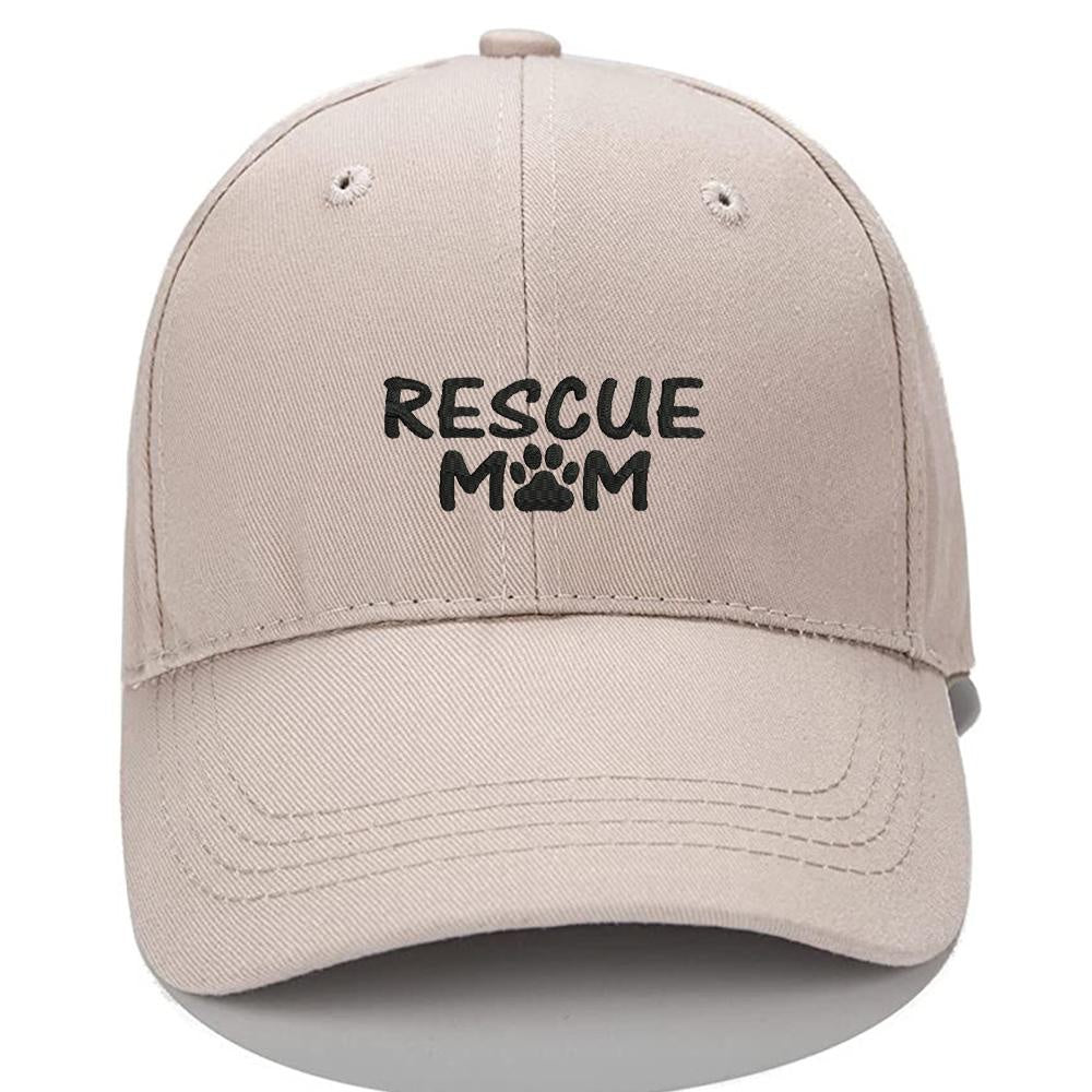 RESCUE MOM Dog Paw Men Women Unisex Baseball Cap Classic Low Profile Adjustable Strapback Baseball Cap Dad-Hat