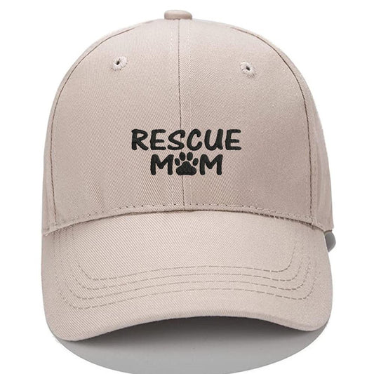 RESCUE MOM Dog Paw Men Women Unisex Baseball Cap Classic Low Profile Adjustable Strapback Baseball Cap Dad-Hat