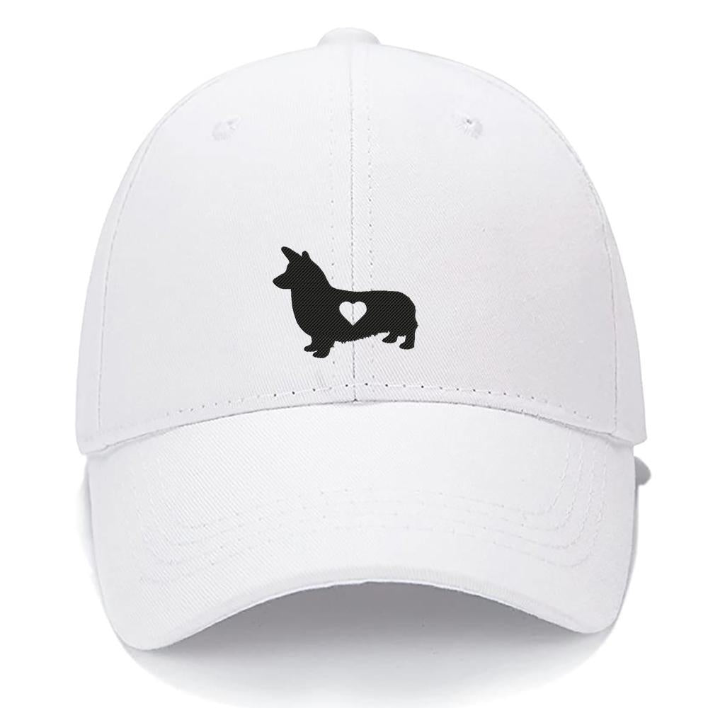 Pembroke Welsh Corgi With Heart Dog Mom Dog Dad Men Women Unisex Baseball Cap Classic Low Profile Adjustable Strapback Baseball Cap Dad-Hat
