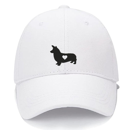 Pembroke Welsh Corgi With Heart Dog Mom Dog Dad Men Women Unisex Baseball Cap Classic Low Profile Adjustable Strapback Baseball Cap Dad-Hat