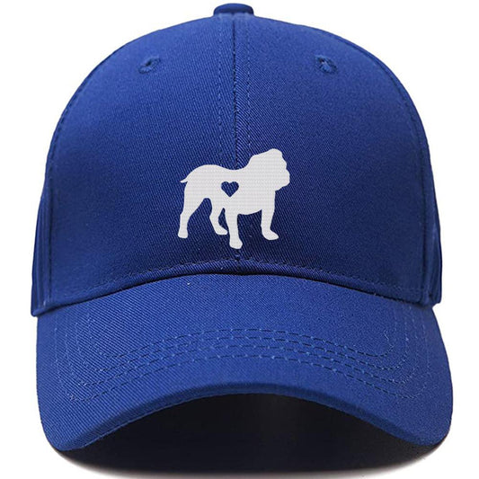 Bulldog Heart Dog Mom Dad Men Women Unisex Baseball Cap Classic Low Profile Adjustable Strapback Baseball Cap Dad-Hat