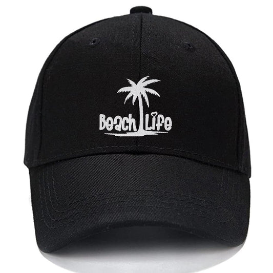 Beach Life Palm Tree Ocean Tropical Men Women Unisex Baseball Cap Classic Low Profile Adjustable Strapback Baseball Cap Dad-Hat