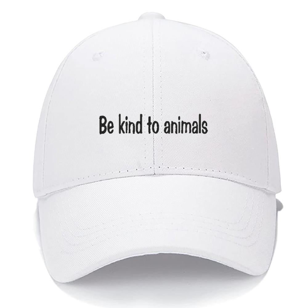 BE KIND TO ANIMALS Men Women Unisex Baseball Cap Classic Low Profile Adjustable Strapback Baseball Cap Dad-Hat