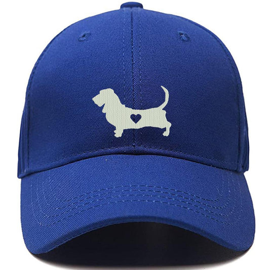 Basset Hound Heart Dog Mom Dad Men Women Unisex Baseball Cap Classic Low Profile Adjustable Strapback Baseball Cap Dad-Hat