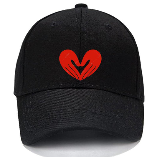 Heart-Shaped Fingerprint Family Men Women Unisex Baseball Cap Personalized Unique Fashion Classic Low Profile Adjustable Strapback Baseball Cap Dad-Hat