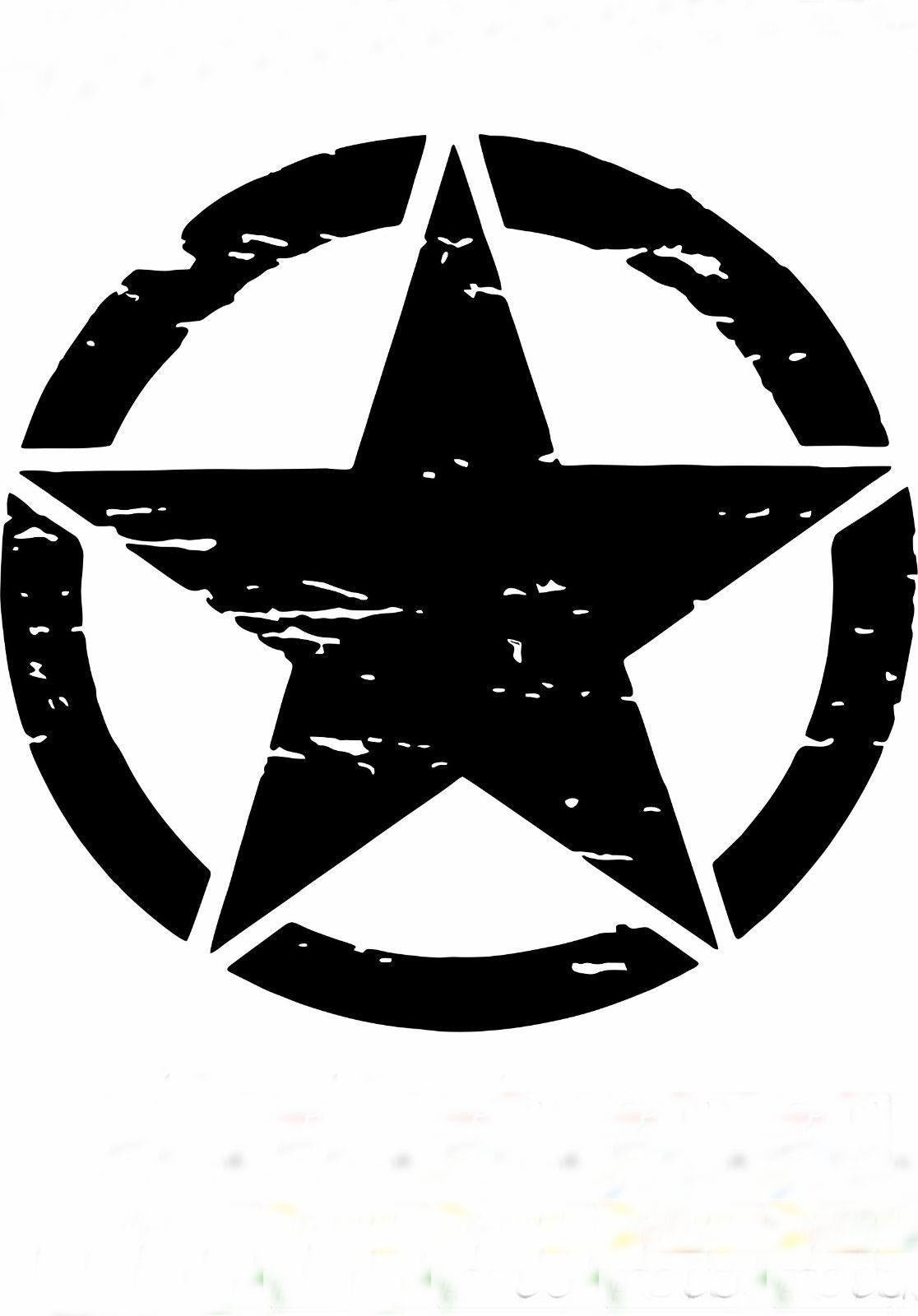 U.S. Star Decal Sticker for Car truck door window 4X4 offroad 28CM