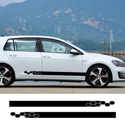 1Pair Car Stickers Door Side Skirt Vinyl Wrap Racing Decals Car Accessories