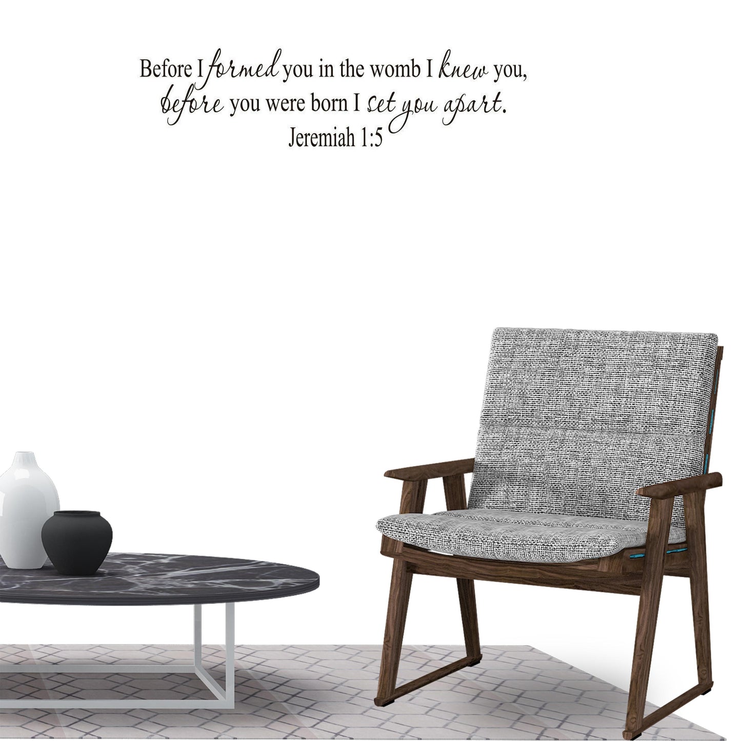 Before I formed you in the womb i knew you before you were born I set you apart Jeremiah 1:5 Quote Wall Sticker Decal for Home Living Room Bedroom Family Wall Art Decor Black