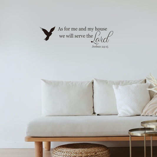 As for me and my house we will serve the Lord Joshua 24:15 Quote Wall Sticker Decal for Home Living Room Bedroom Family Wall Art Decor Black