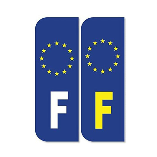 Pack of 2  French Euro Car Number Plate Funny Vinyl Sticker Decal for Car Truck Window Bumper