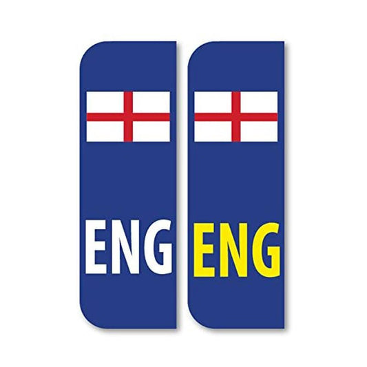 Pack of 2  ENG England Flag Car Number Plate Funny Vinyl Sticker Decal for Car Truck Window Bumper