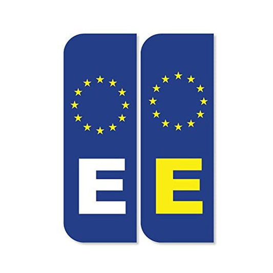 Pack of 2  E Spain Euro Car Number Plate Funny Vinyl Sticker Decal for Car Truck Window Bumper