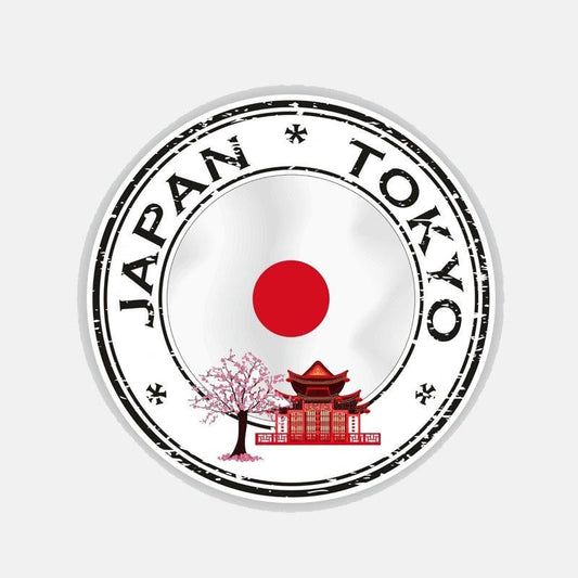 10.9CM*10.9CM Creative Japan Tokyo Round Funny Motorcycle Helmet Car Sticker 6-2709