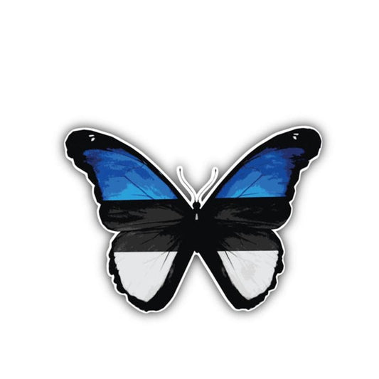Hot 13.5CM*9.7CM Car Styling Estonia Flag Butterfly Decal Cartoon Car Sticker 6-1384