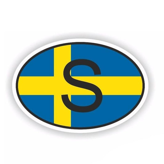New Hot 15.7CM*10.4CM Car Sticker Sweden S Funny Country Code Decal Helmet Car Styling 6-0508
