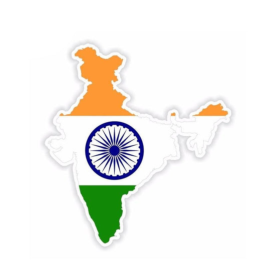 New Brand 12.2CM*13.3CM Creative India Map Flag Car Sticker Motorcycle Helmet  Decal 6-1604