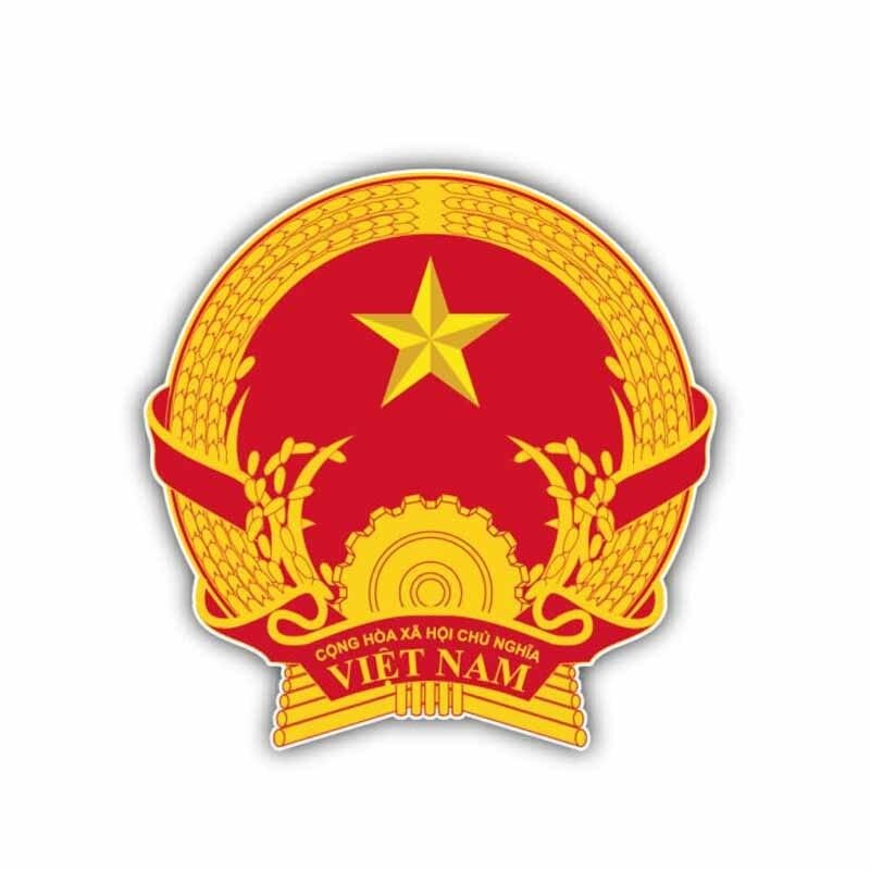 11.7CM*11.8CM Creative Car Sticker Vietnam Coat Of Arms  Motorcycle Helmet Decal 6-1420