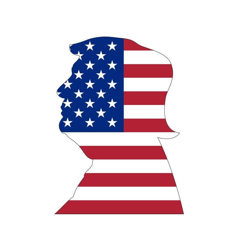 10.6CM*14.7CM American Trump Flag People Motorcycle Decal Car Sticker 6-2295