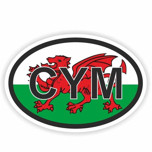 10.1CM*6.7CM Creative Country Code Wales CYM Oval Decal  Car Sticker 6-0238