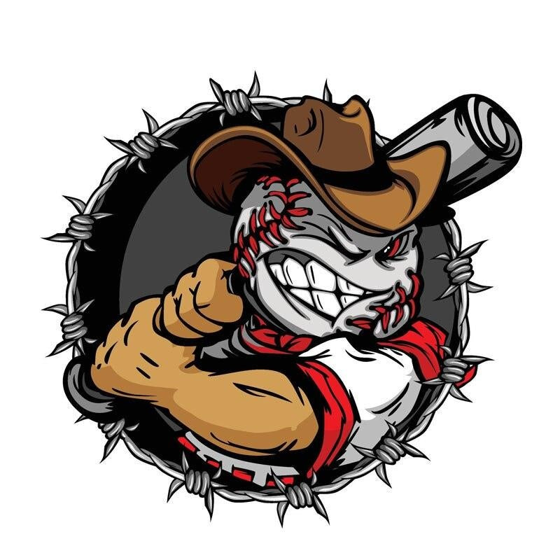 12.9CM*12.2CM Creative Man With Baseball Head Ready To Bat  Decal Car Sticker Car Accessories 6-2304