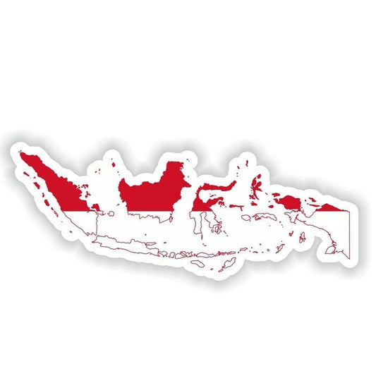 14.7CM*5.3CM Car Window Creative Indonesia Map Flag  Car Sticker Decal Accessories 6-1561
