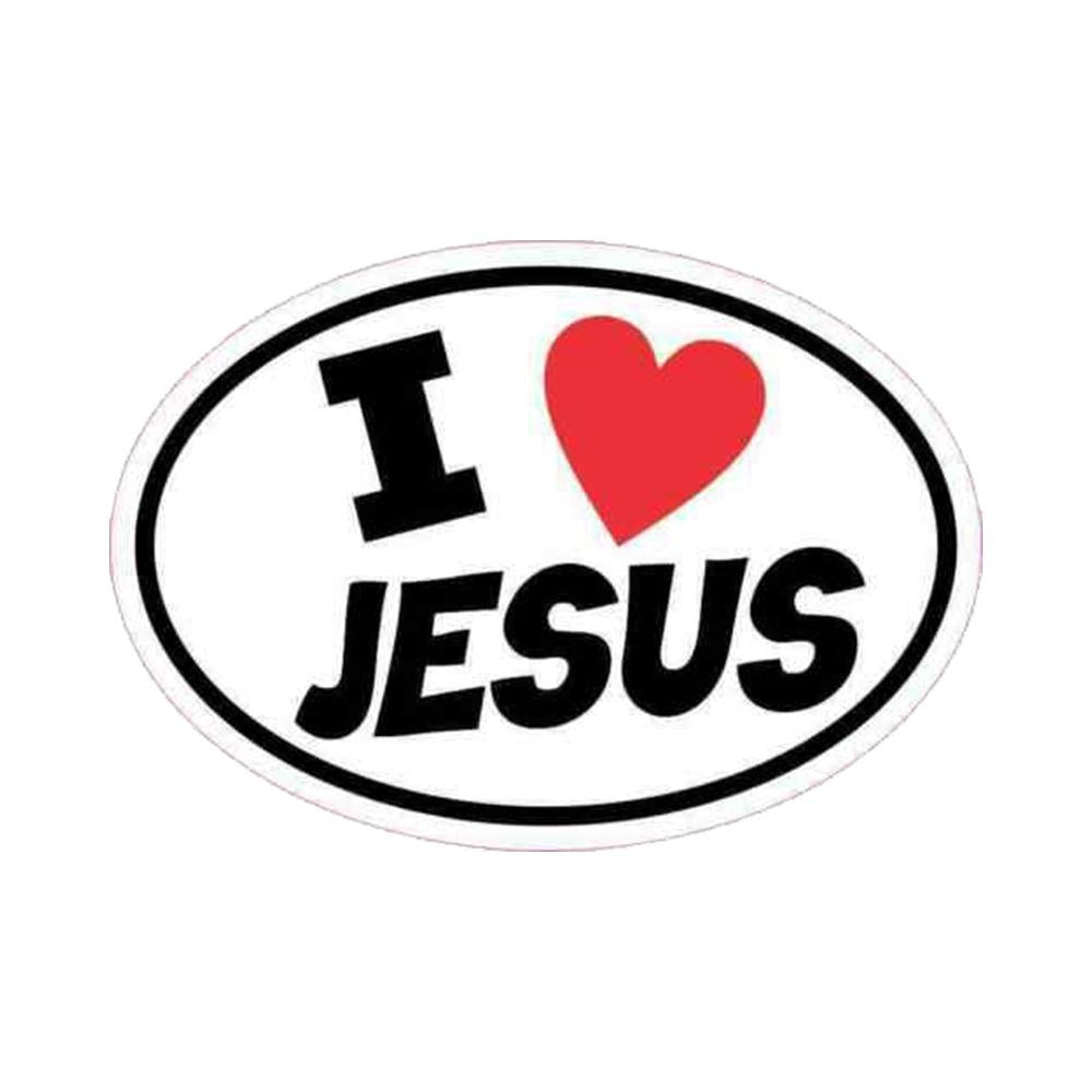 Oval I Love Jesus Vinyl Sticker Decal for Car Truck Window Bumper